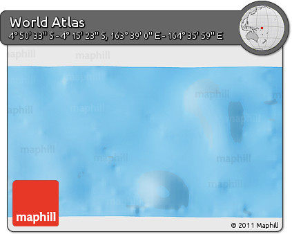 Physical 3D Map of the Area around 4° 32' 58" S, 164° 7' 30" E