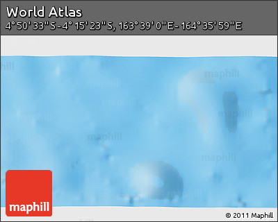 Physical 3D Map of the Area around 4° 32' 58" S, 164° 7' 30" E
