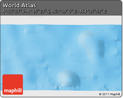 Physical 3D Map of the Area around 4° 32' 58" S, 164° 7' 30" E