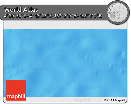 Physical 3D Map of the Area around 4° 32' 58" S, 167° 31' 30" E