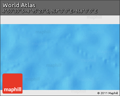 Physical 3D Map of the Area around 4° 32' 58" S, 167° 31' 30" E