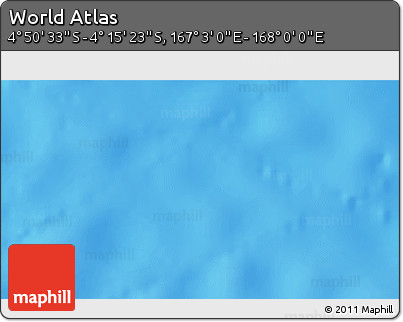 Physical 3D Map of the Area around 4° 32' 58" S, 167° 31' 30" E