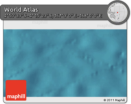 Satellite 3D Map of the Area around 4° 32' 58" S, 167° 31' 30" E