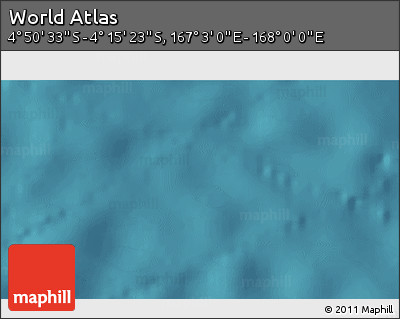 Satellite 3D Map of the Area around 4° 32' 58" S, 167° 31' 30" E