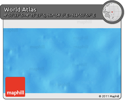 Physical 3D Map of the Area around 4° 32' 58" S, 168° 22' 30" E