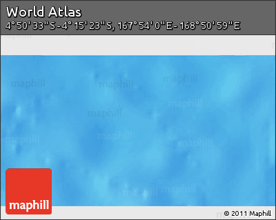 Physical 3D Map of the Area around 4° 32' 58" S, 168° 22' 30" E