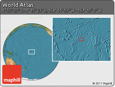 Satellite Location Map of the Area around 4° 32' 58" S, 168° 13' 29" W