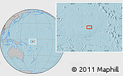 Gray Location Map of the area around 4° 32' 58" S, 171° 46' 30" E, hill shading
