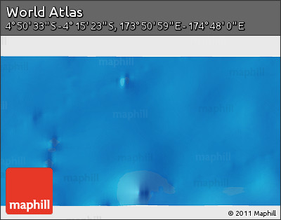 Physical 3D Map of the Area around 4° 32' 58" S, 174° 19' 29" E