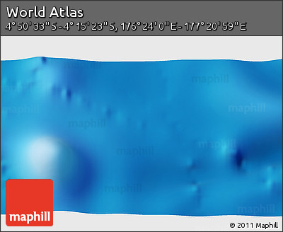 Physical 3D Map of the Area around 4° 32' 58" S, 176° 52' 30" E
