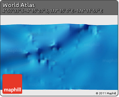 Physical 3D Map of the Area around 4° 32' 58" S, 177° 43' 29" E