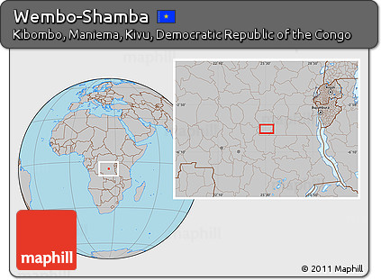 Gray Location Map of Wembo-Shamba