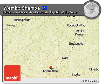 Physical Panoramic Map of Wembo-Shamba