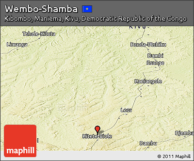 Physical Panoramic Map of Wembo-Shamba