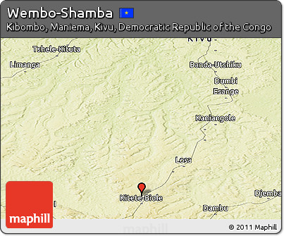 Physical Panoramic Map of Wembo-Shamba