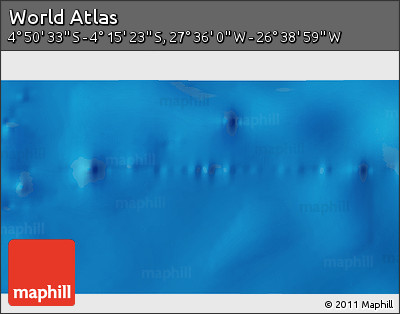 Physical 3D Map of the Area around 4° 32' 58" S, 27° 7' 30" W