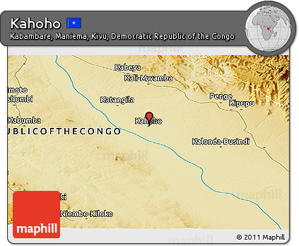 Physical Panoramic Map of Kahoho