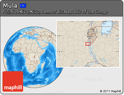 Shaded Relief Location Map of Mula