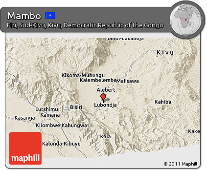 Shaded Relief Panoramic Map of Mambo