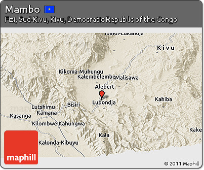 Shaded Relief Panoramic Map of Mambo