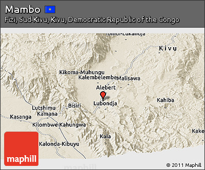 Shaded Relief Panoramic Map of Mambo
