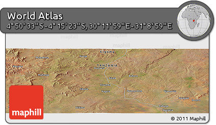 Satellite Panoramic Map of the Area around 4° 32' 58" S, 30° 40' 29" E