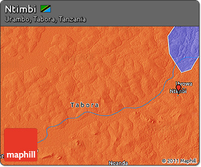 Political 3D Map of Ntimbi