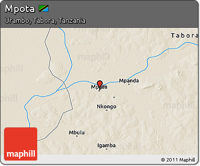 Shaded Relief 3D Map of Mpota