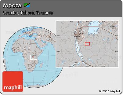 Gray Location Map of Mpota