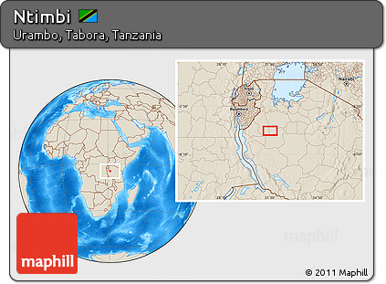 Shaded Relief Location Map of Ntimbi