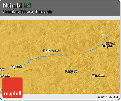 Physical Panoramic Map of Ntimbi