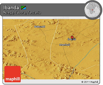 Physical Panoramic Map of Ibanda