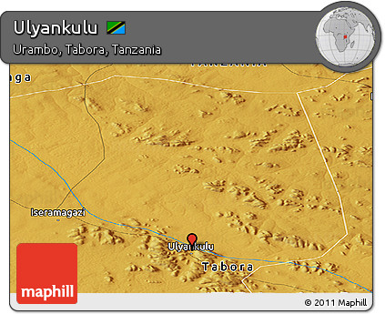 Physical Panoramic Map of Ulyankulu