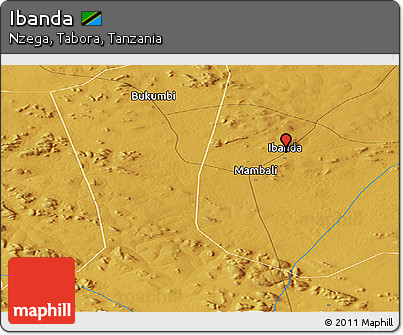Physical Panoramic Map of Ibanda