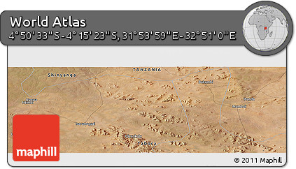 Satellite Panoramic Map of the Area around 4° 32' 58" S, 32° 22' 30" E