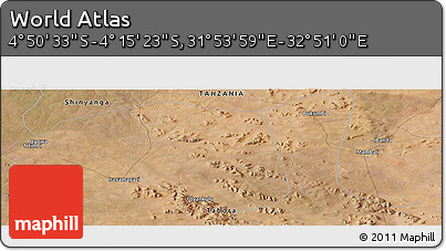 Satellite Panoramic Map of the Area around 4° 32' 58" S, 32° 22' 30" E
