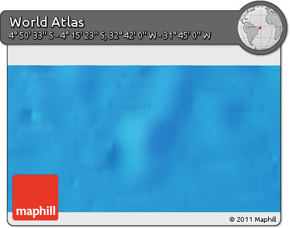 Shaded Relief 3D Map of the Area around 4° 32' 58" S, 32° 13' 30" W
