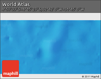 Shaded Relief 3D Map of the Area around 4° 32' 58" S, 32° 13' 30" W