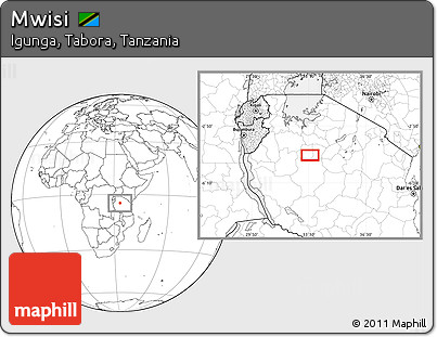 Blank Location Map of Mwisi