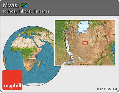 Satellite Location Map of Mwisi