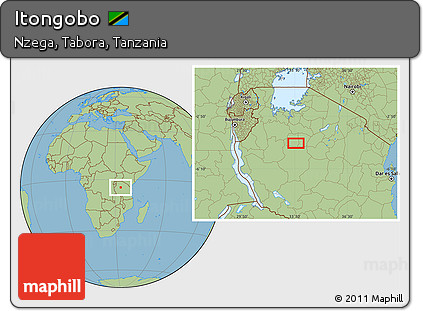 Savanna Style Location Map of Itongobo