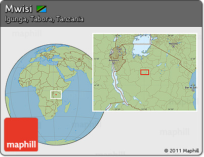 Savanna Style Location Map of Mwisi