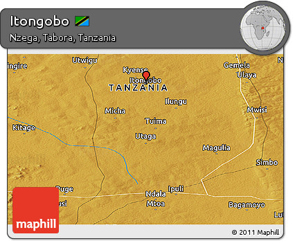 Physical Panoramic Map of Itongobo