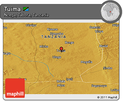 Physical Panoramic Map of Tuima