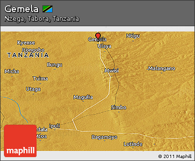 Physical Panoramic Map of Gemela