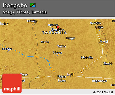 Physical Panoramic Map of Itongobo
