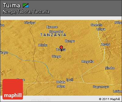 Physical Panoramic Map of Tuima