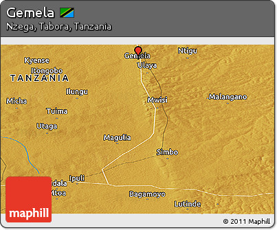 Physical Panoramic Map of Gemela