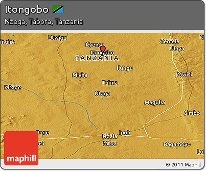 Physical Panoramic Map of Itongobo