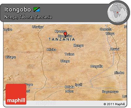 Satellite Panoramic Map of Itongobo